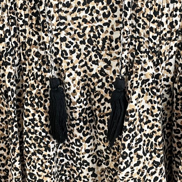 Old Navy Womens Plus XXL Animal Print Tunic Top Front Tassel Tie Shirt - Picture 10 of 13